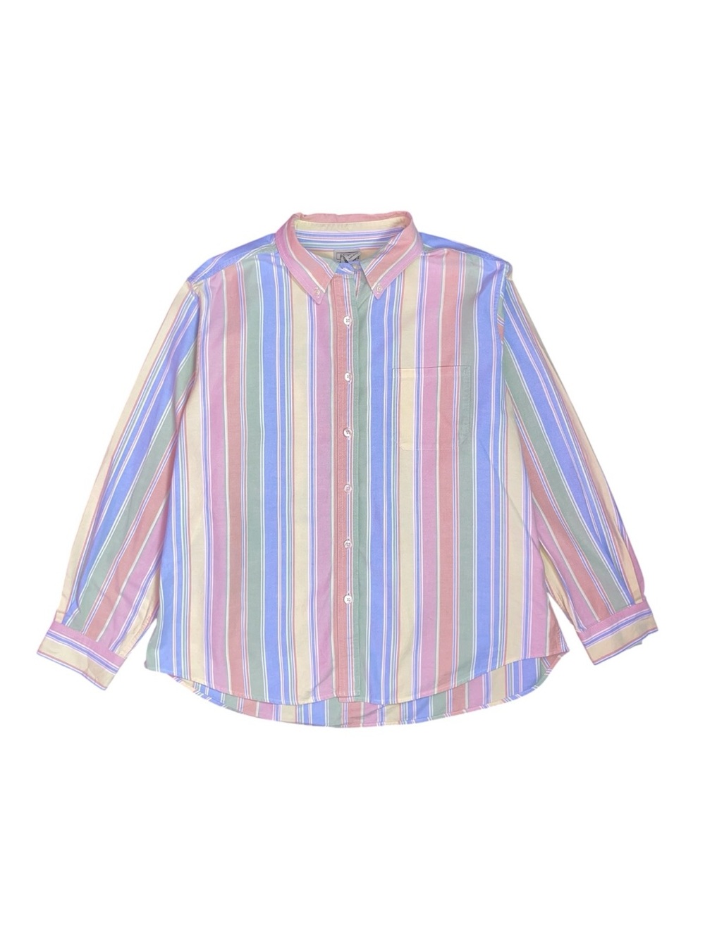 L.L.Bean Vintage Pastel Stripe Button-Down Shirt Womens XL Cotton